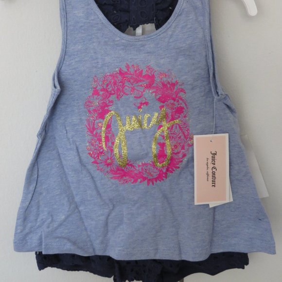 New Juicy Couture Girls 2pc Short Set 3 T - Picture 3 of 5